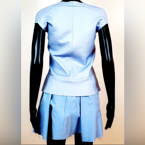 ZARA Abstract Light Blue Portrait Graphic T-Shirt and Skirt Dress Set - Picture 5 of 8